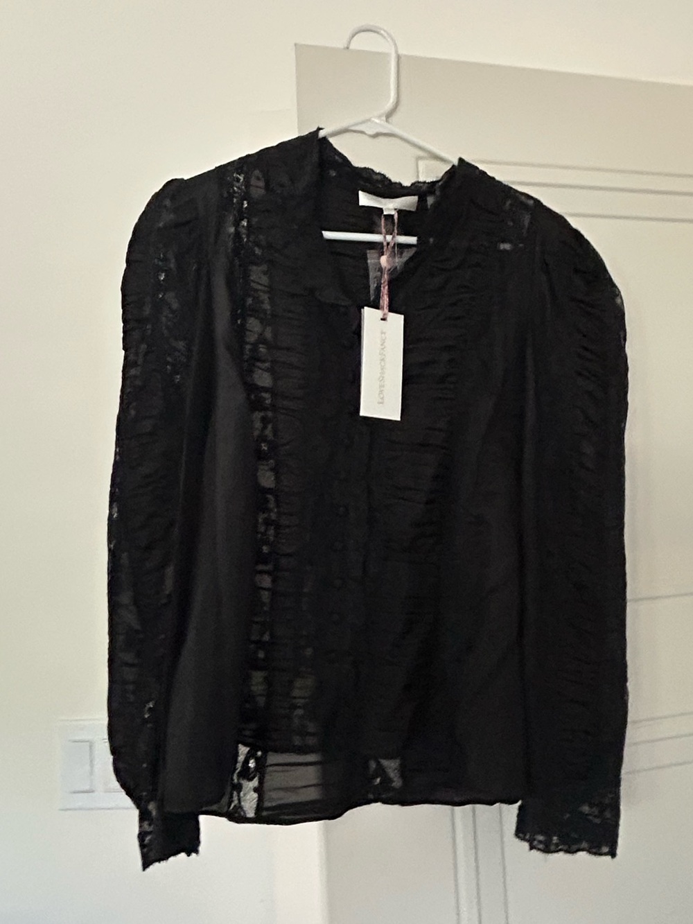 NWT LoveShackFancy Silk Jacque Blouse